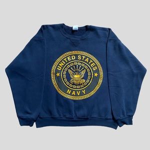 Vintage Navy Blue United States Crewneck Sweatshirt